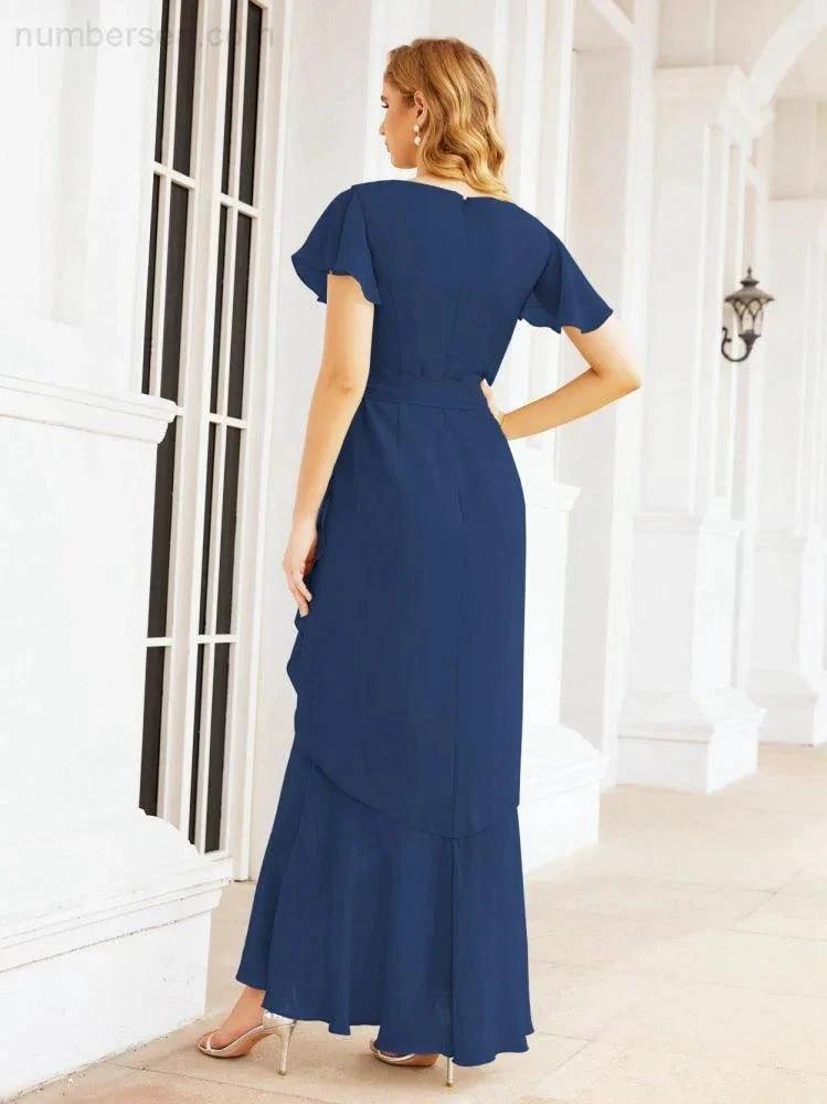 Numbersea Ruffled Bridesmaid Dresses Mermaid Formal Violin Evening Party Prom Gowns 28042 by numbersea