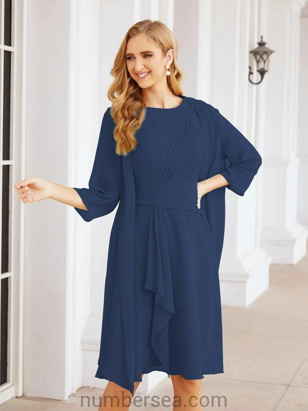 Sunnderly Mother of The Bride Dresses Prom Dress Casual Pleated Dress SY28065 by numbersea