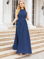 Numbersea Halter Bridesmaid Dress Empire Waist Formal Evening Prom Gown for Mother of The Bride 28030 by numbersea