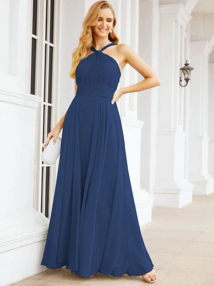 Numbersea Abiti da damigella incrociati con collo all'americana per festa, matrimonio, sera, ballo di fine anno, abiti lunghi da ballo 28053