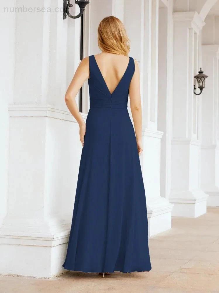 Numbersea Bridesmaid Dresses for Wedding Ruffles Long Formal Prom Gowns 28039 by numbersea