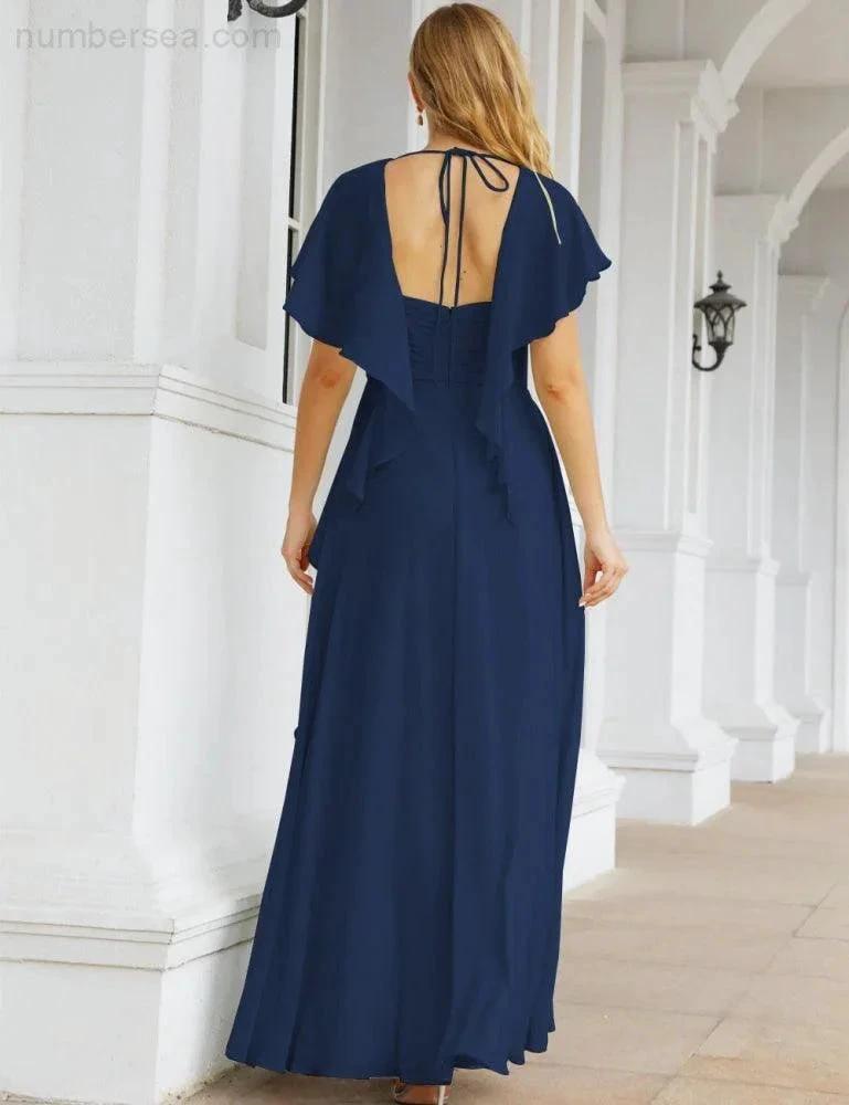 Numbersea Bridesmaid Dresses Backless Formal Prom Gowns for Evening Party Mother of The Bride Dress 28040 by numbersea