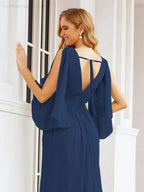 Numbersea Bridesmaid Dresses with Split for Wedding Party Flutter Sleeves 28045 by numbersea