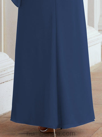 Sunnderly Formal Party Gown Dress Long Mother of The Bride Dresses with Ruffle Cape SY28026