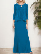 Metallic Mock Two-Piece Gown with Jacket