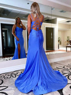 Sapphire |Mermaid Spaghetti Straps Jersey Prom Dress by KissProm