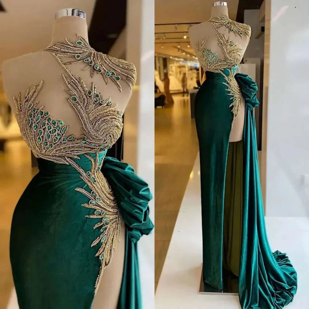 Green prom dresses, sexy prom dresses,cheap evening dresses, side slit evening dresses, new arrival evening gowns Y522 by simplepromdress