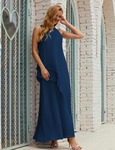 Chiffon Long Plus Size Mother of Bride Dresses Formal Bridesmaid Prom Gown SY28019