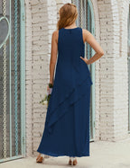 Chiffon Long Plus Size Mother of Bride Dresses Formal Bridesmaid Prom Gown SY28019