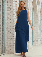 Chiffon Long Plus Size Mother of Bride Dresses Formal Bridesmaid Prom Gown SY28019