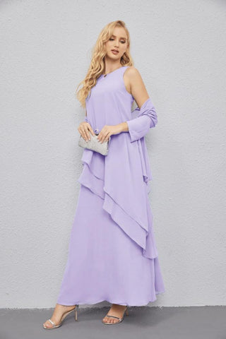 Mother of Bride Dresses with Open Front Lightweight Cardigan Formal Prom Gown  28081