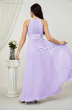Numbersea Formal Party Gown Dress Chiffon Halter Long Sleeveless Bridesmaid Dresses 2802 by numbersea