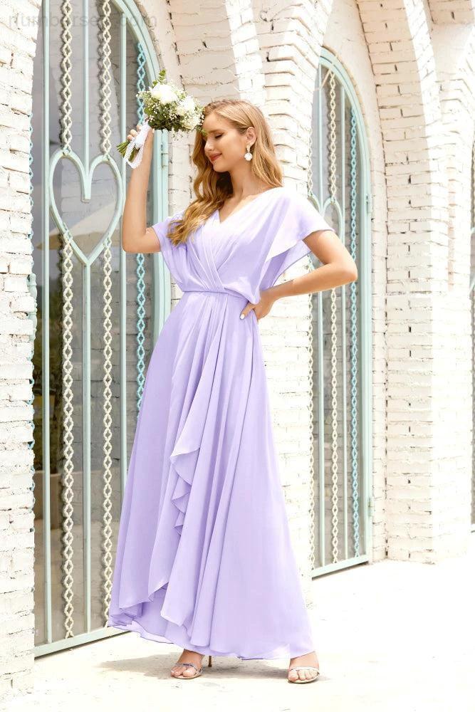Numbersea Mother of The Bride Dresses Plus Size V-Neck Floor Length Formal Prom Dress for Wedding Guest 28020 by numbersea