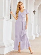 Numbersea Ruffled Bridesmaid Dresses Mermaid Formal Violin Evening Party Prom Gowns 28042 by numbersea