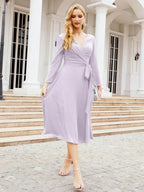 Bridesmaid Dress V-Back Waist Belt Mother of the Bride Wedding Guest SY28031 by numbersea