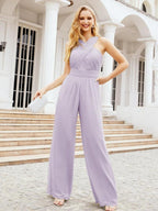 Numbersea Crisscross Neck Jumpsuit Formal Evening Dress Long Bridesmaid Dresses Bell-bottomed Pants 28033 by numbersea