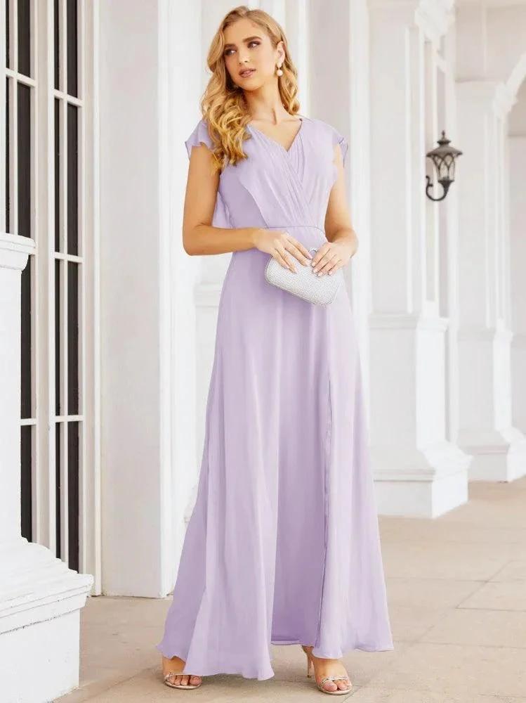 Sunnderly Bridesmaid Dresses Cape Formal Prom Dress Open Back Gowns for Mother of The Bride SY28058 by numbersea