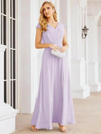 Sunnderly Bridesmaid Dresses Cape Formal Prom Dress Open Back Gowns for Mother of The Bride SY28058 by numbersea