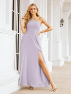 Numbersea One Shoulder Bridesmaid Dresses Long Formal Prom Gowns 28048