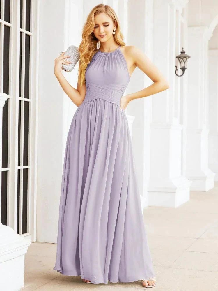 Numbersea Sleeveless Bridesmaid Dresses Long Prom Gown Zipper with Keyhole Back 28056 by numbersea