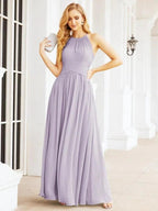 Numbersea Sleeveless Bridesmaid Dresses Long Prom Gown Zipper with Keyhole Back 28056 by numbersea