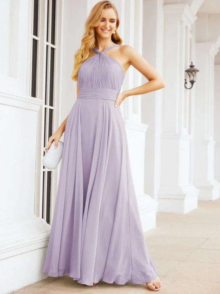 Numbersea Abiti da damigella incrociati con collo all'americana per festa, matrimonio, sera, ballo di fine anno, abiti lunghi da ballo 28053