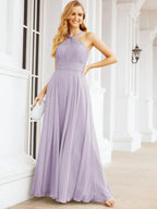 Numbersea Abiti da damigella incrociati con collo all'americana per festa, matrimonio, sera, ballo di fine anno, abiti lunghi da ballo 28053