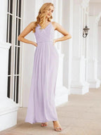 Numbersea Spaghetti Strap Bridesmaid Dresses V-Neck Long A-Line Formal Prom Gowns 28063 by numbersea