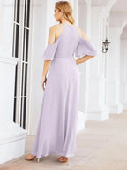 Abiti da damigella d'onore Numbersea con spalle scoperte, linea a trapezio, lunghi abiti da sera formali 28074