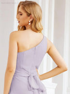 Numbersea One Shoulder Bridesmaid Dresses Long Formal Prom Gowns 28048