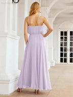 Numbersea Halter Long Bridesmaid Dresses Formal A line Juniors Dress 28029 by numbersea