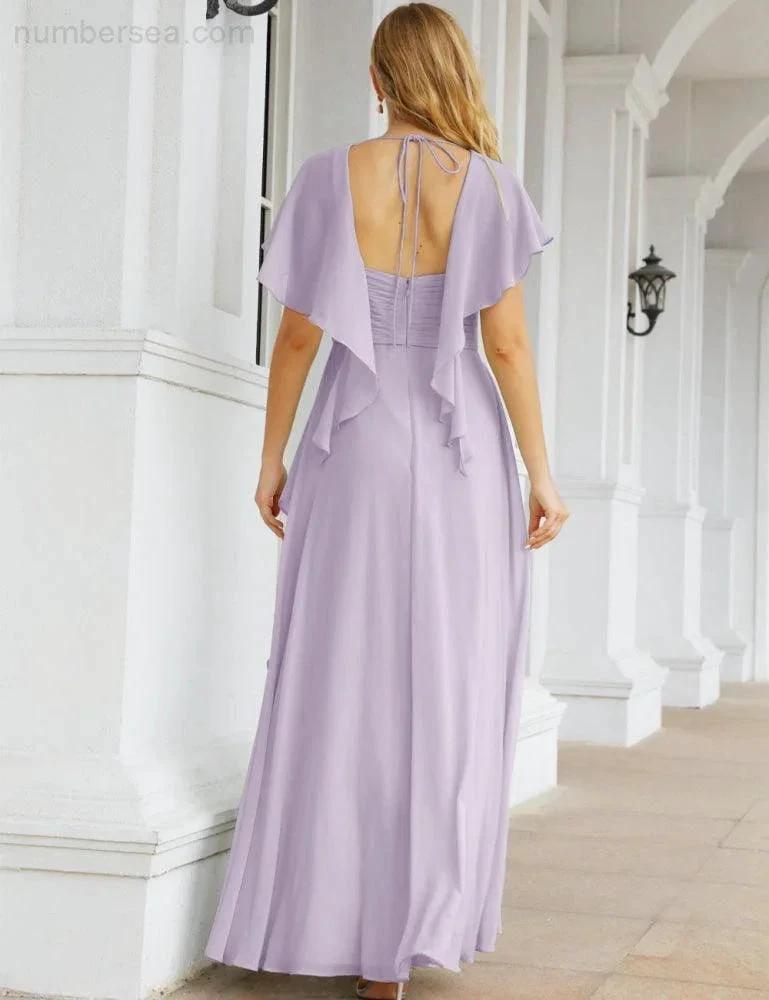 Numbersea Bridesmaid Dresses Backless Formal Prom Gowns for Evening Party Mother of The Bride Dress 28040 by numbersea