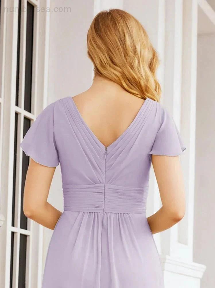 Numbersea Formal Prom Gowns for Mother of The Bride Cap Sleeves Bridesmaid Dress 28047 by numbersea