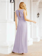 Formal Prom Gown Elegant V-Neck Sleeveless Bridesmaid Dresses for Wedding Party 28037 by numbersea