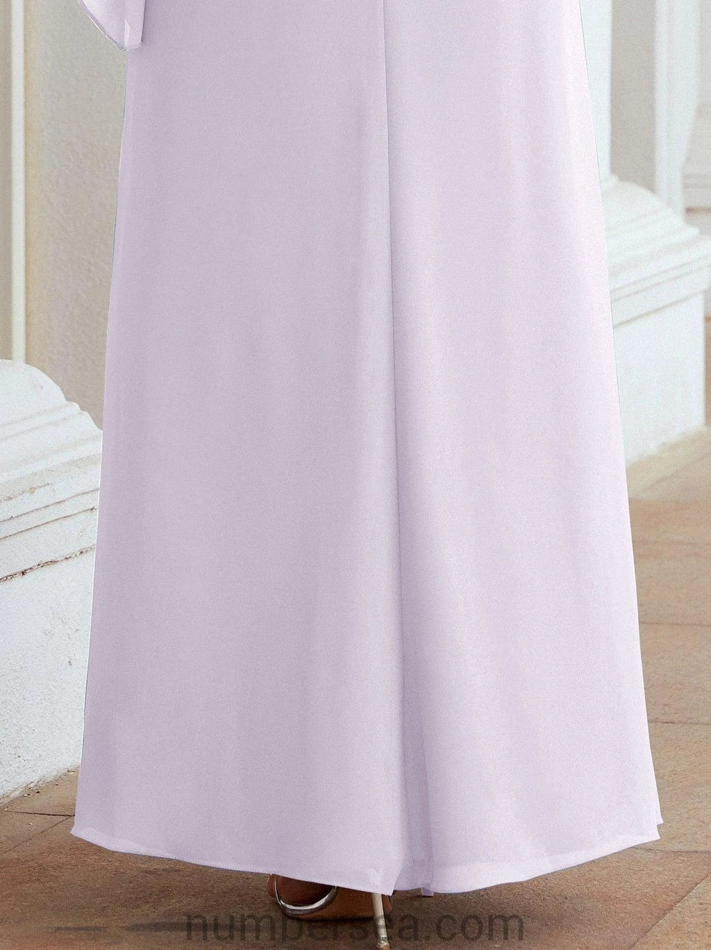 Sunnderly Formal Party Gown Dress Long Mother of The Bride Dresses with Ruffle Cape SY28026 by numbersea