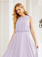 Numbersea Sleeveless Long Bridesmaid Dress A line Formal Evening Prom Gown 28025