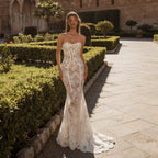 Vintage Ivory High Neck Long Sleeve Lace Backless Ball Gown Wedding Dress SW173