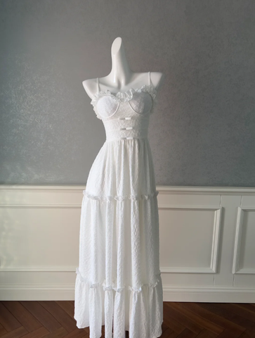 Simple White Satin Sweetheart A Line Prom Dress Spaghetti Straps Evening Dress Y8574
