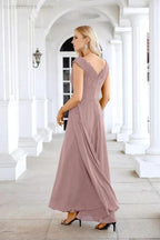 Ladies Chiffon V Neck Sleeveless Floor Length Bridesmaid Evening Dress Wedding Party Evening Dress 28126 by numbersea