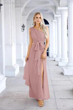 Ladies Chiffon One Shoulder Bridesmaid Evening Dress Wedding Party Evening Dress 28133 by numbersea