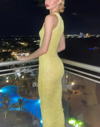 Chic Sequin Sheath Blue Long Prom Dress Evening Dress Y7754 by simplepromdress