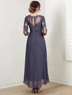 A-Line/Princess Scoop Tea-Length Mother of the Bride Dresses by Dreamylily