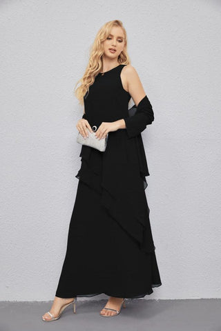 Mother of Bride Dresses with Open Front Lightweight Cardigan Formal Prom Gown  28081