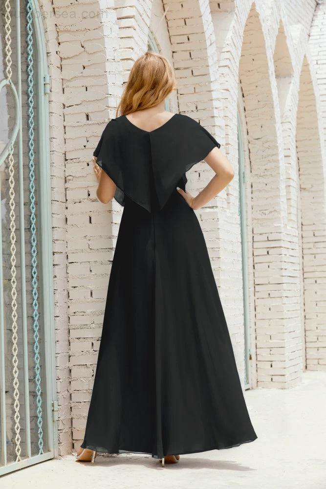Numbersea Mother of The Bride Dresses Plus Size V-Neck Floor Length Formal Prom Dress for Wedding Guest 28020 by numbersea