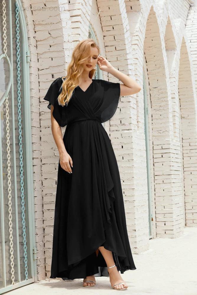 Numbersea Mother of The Bride Dresses Plus Size V-Neck Floor Length Formal Prom Dress for Wedding Guest 28020 by numbersea