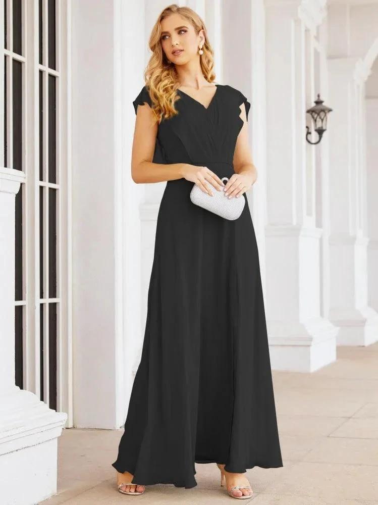 Sunnderly Bridesmaid Dresses Cape Formal Prom Dress Open Back Gowns for Mother of The Bride SY28058 by numbersea