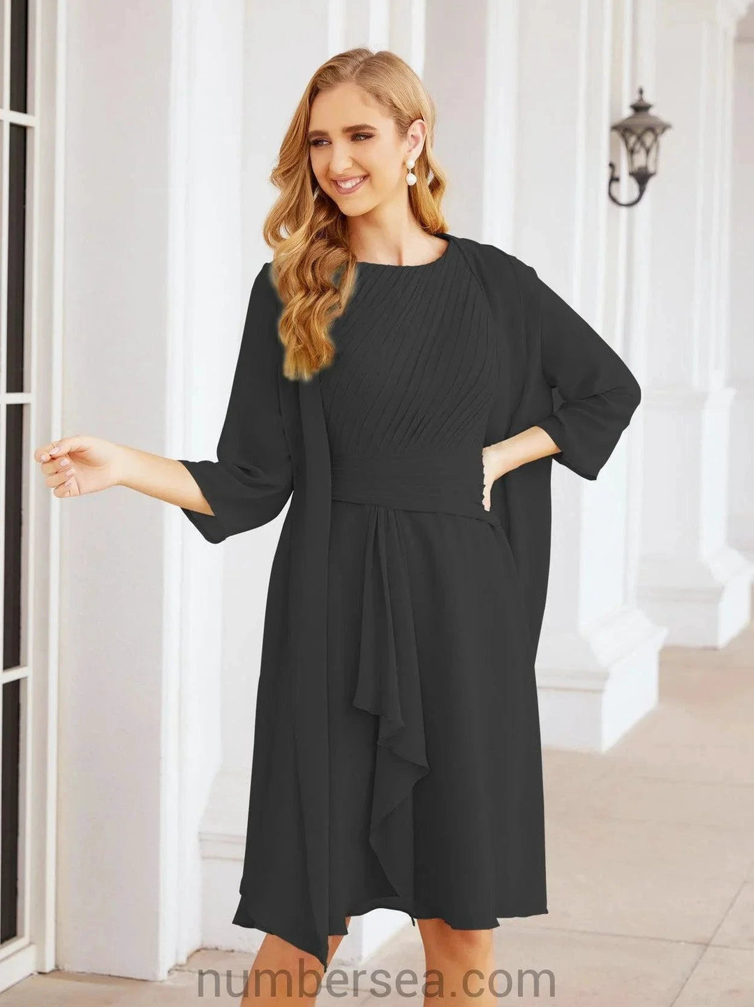 Sunnderly Mother of The Bride Dresses Prom Dress Casual Pleated Dress SY28065 by numbersea