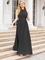 Numbersea Halter Bridesmaid Dress Empire Waist Formal Evening Prom Gown for Mother of The Bride 28030 by numbersea