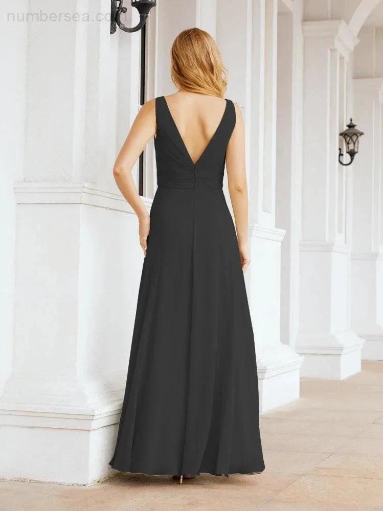 Numbersea Bridesmaid Dresses for Wedding Ruffles Long Formal Prom Gowns 28039 by numbersea
