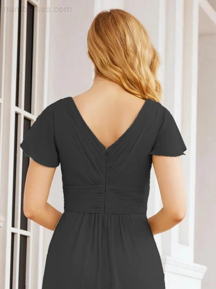 Numbersea Formal Prom Gowns for Mother of The Bride Cap Sleeves Bridesmaid Dress 28047 by numbersea